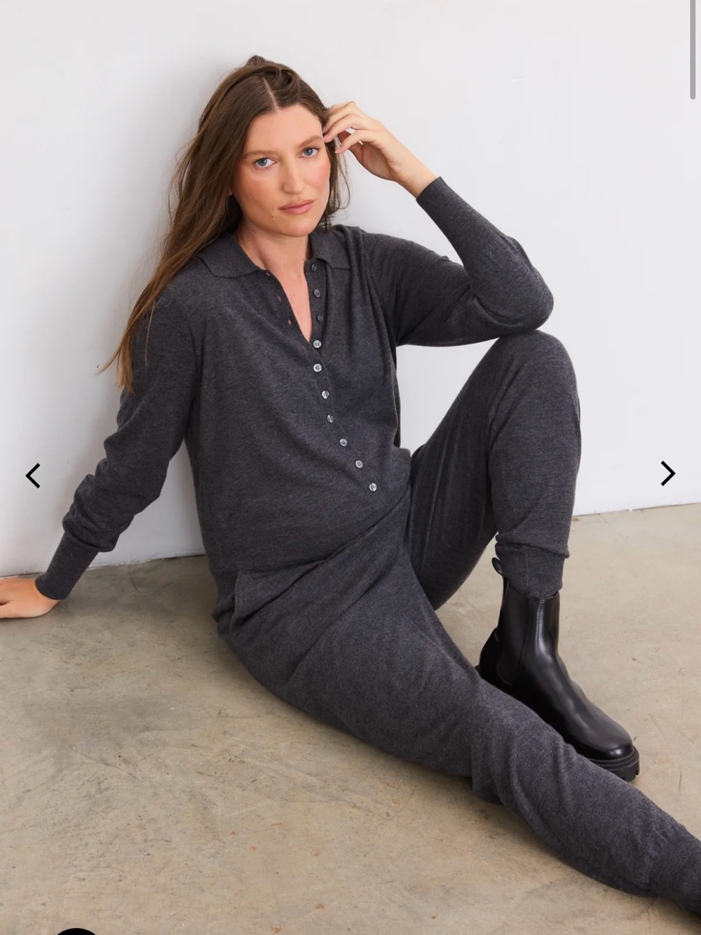 Hatch charcoal soft knit jumpsuit
